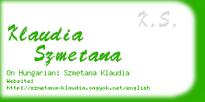 klaudia szmetana business card